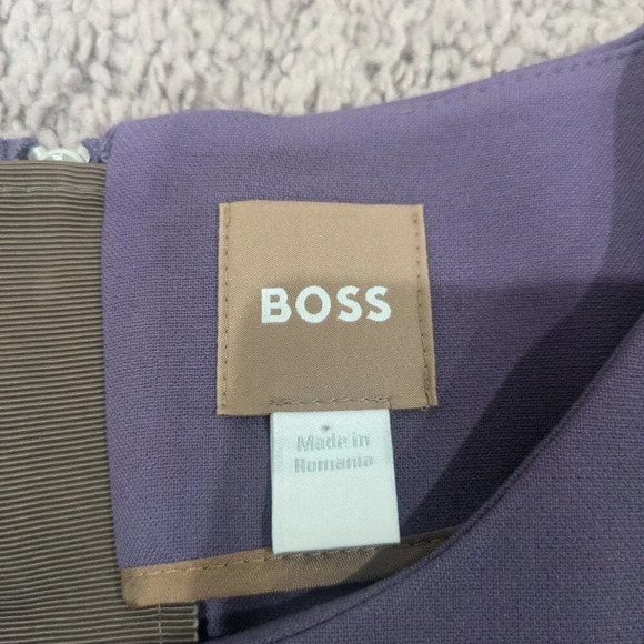 BOSS Hugo Boss Dress Size 14 Purple Desaty in Mauve Purple Stretch Fit & Flare - Picture 6 of 11